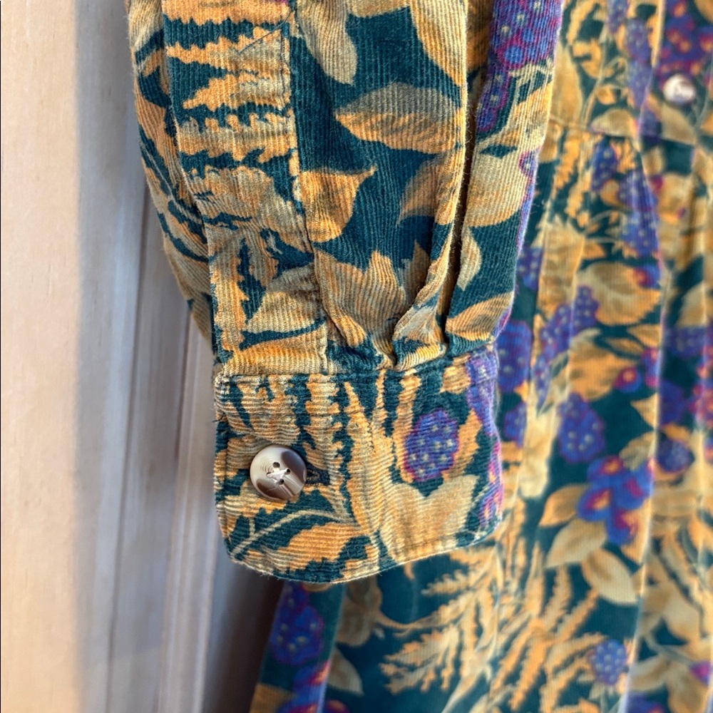 Vintage Eddie Bauer Corduroy Floral & Berry Long Sleeve RARE Dress Size XL - Picture 5 of 8